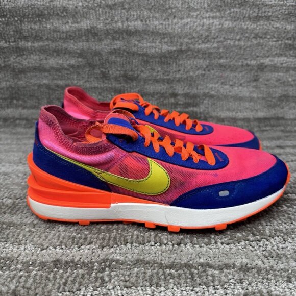 Nike Waffle Racer One Racer Blue/Bright Citron/Hyper Pink DC2533-400 Women’s 7 - Picture 1 of 9